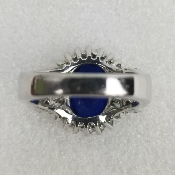 Ariella Sapphire Blue Crystal Cocktail Ring size 7 - Picture 6 of 6